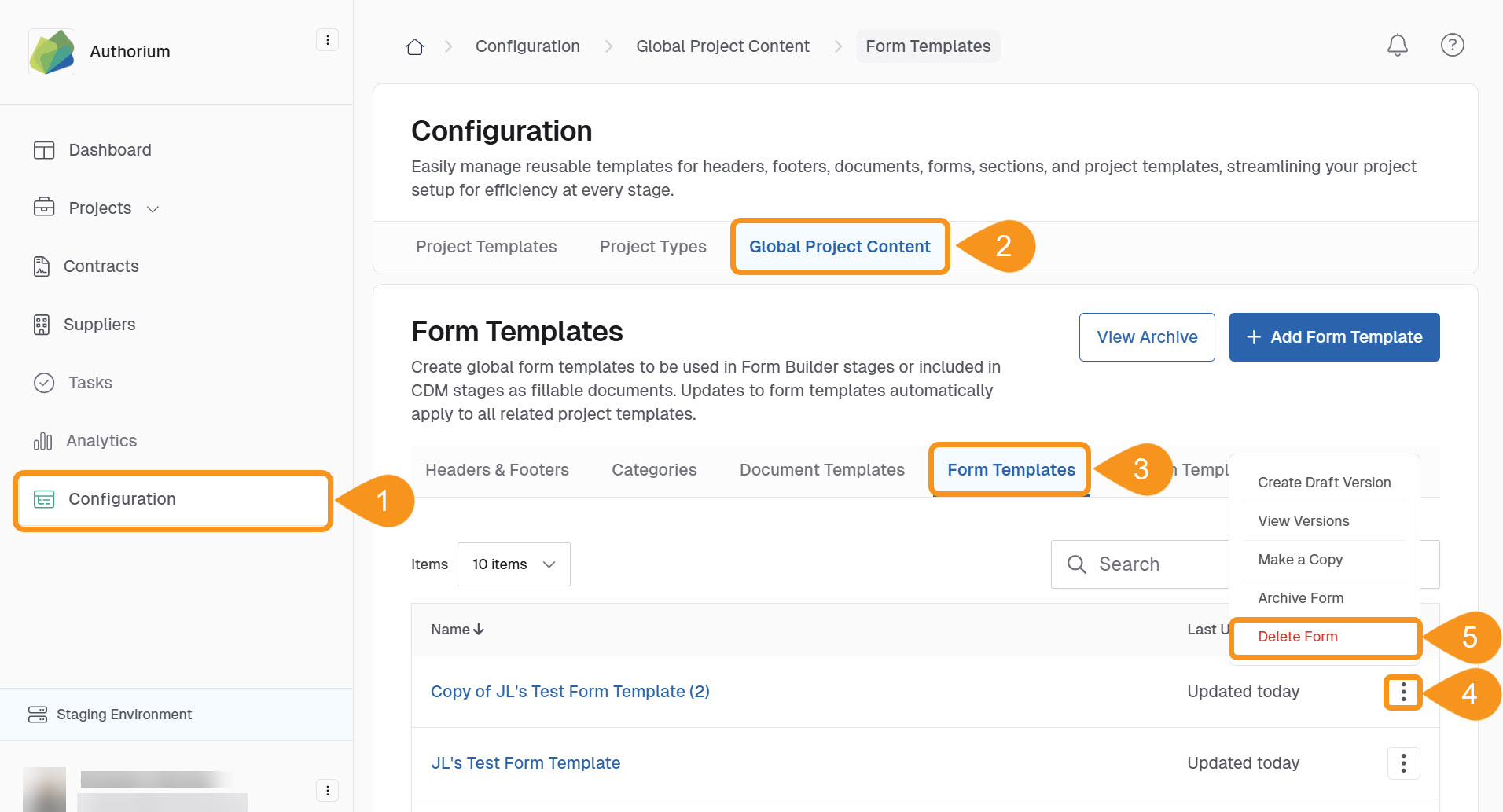 Delete Form Template 1