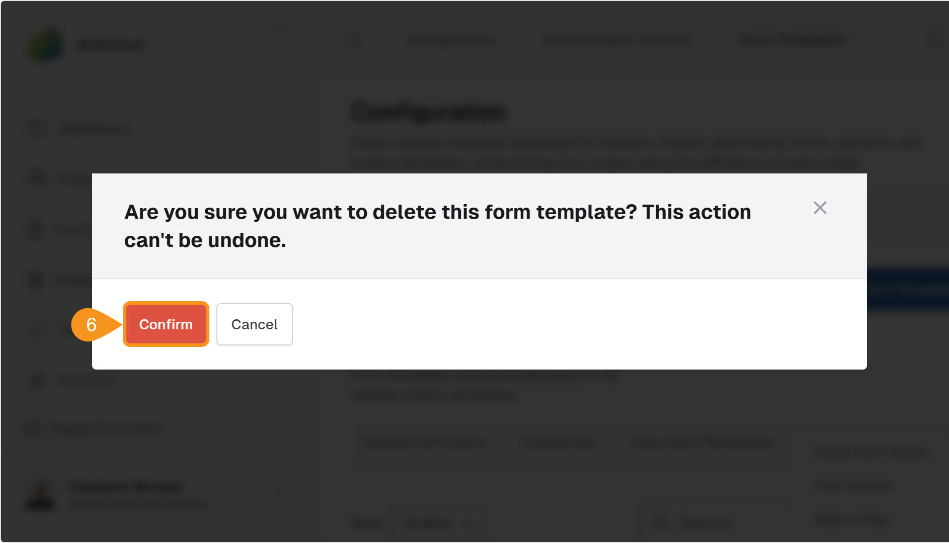 Delete Form Template 2