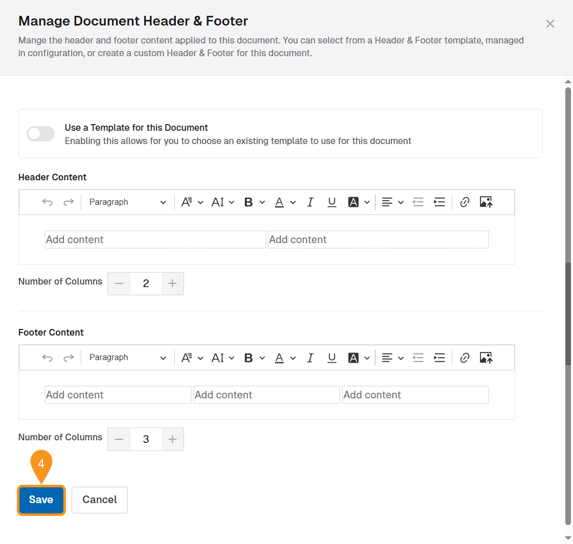 Custom Header-Footer