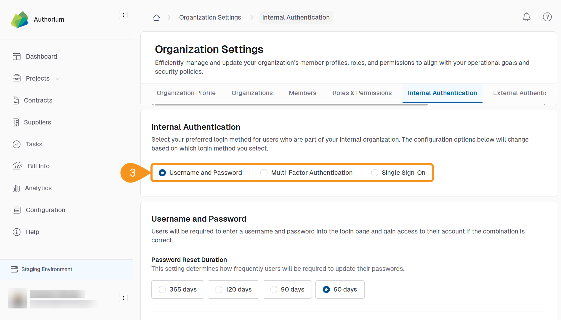 Username and Password